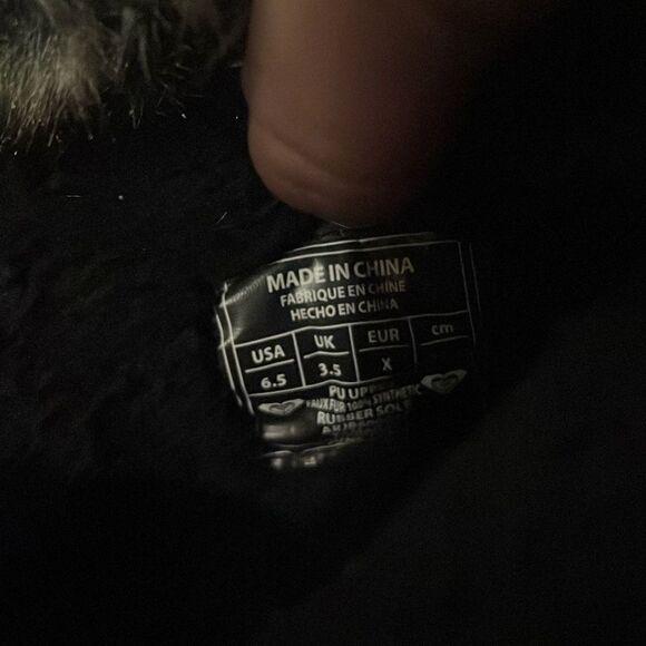 Roxy Tamarac Black Boots with Fur Trim Size 6.5 - Picture 11 of 13